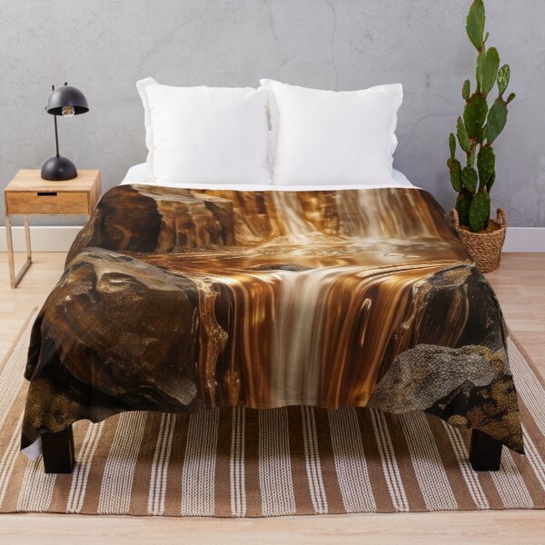 Item preview, Golden Waterfall Luxury Abstract Nature Art designed and sold by MargaretWiktor.