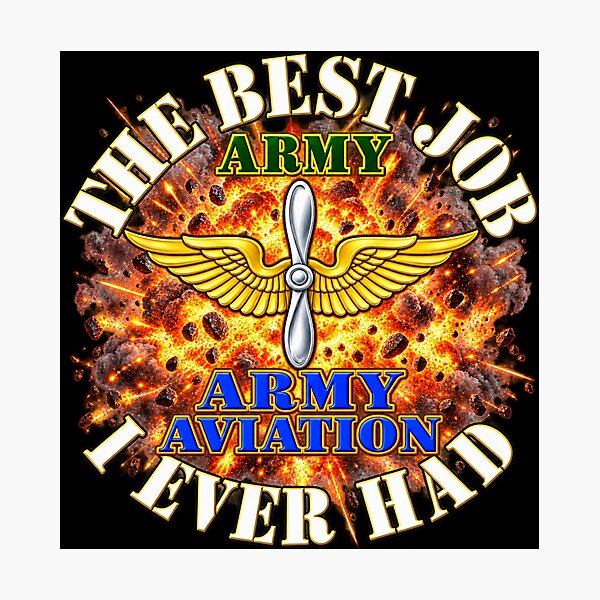 Item preview, The Best Job - I Ever Had - Explosion w  Army Aviation - 3D - Transparent designed and sold by Military Insignia Products.