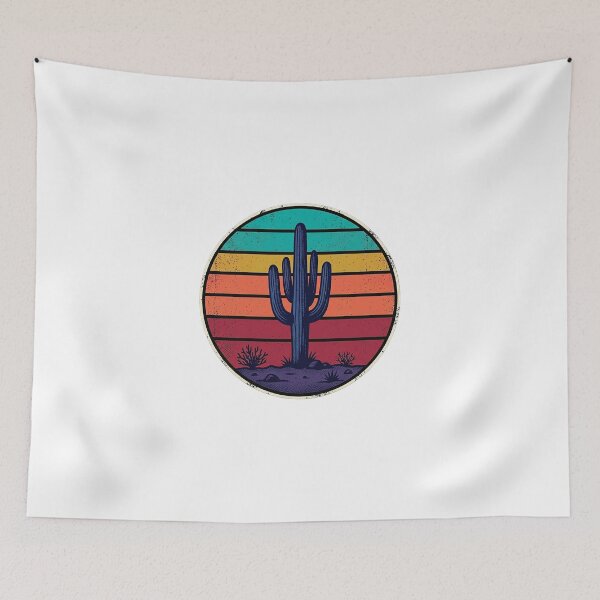 Item preview, Retro Cactus - Vintage Sunset & Southwest Desert Art designed and sold by The Red Lime.
