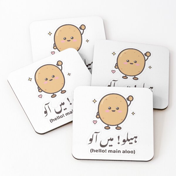 Item preview, Hello Main Aloo Urdu - Cute Potato Desi Sticker designed and sold by Chai & Chaos.