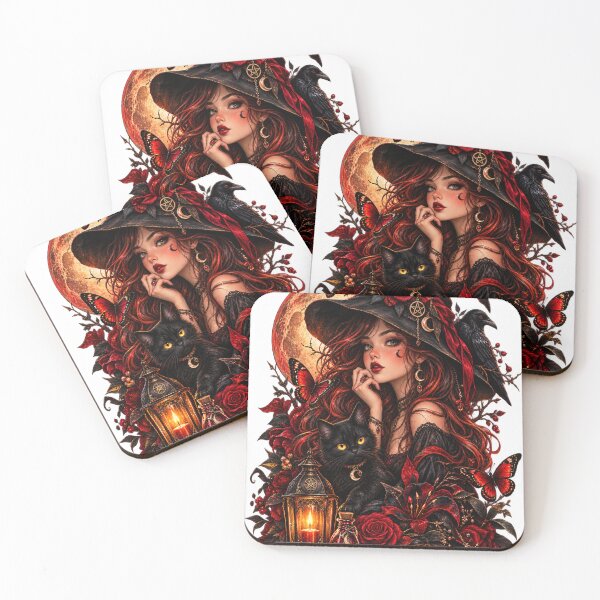 Item preview, Dark gothic witch black cat moon designed and sold by urbanshop7.