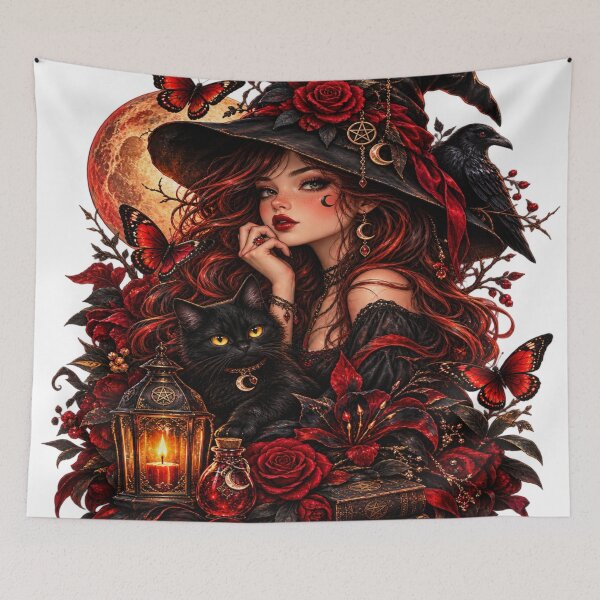 Item preview, Dark gothic witch black cat moon designed and sold by urbanshop7.