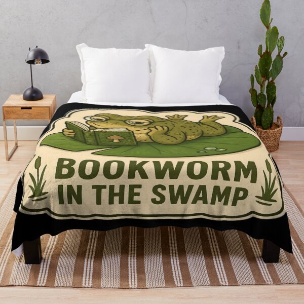 Item preview, Bookworm In The Swamp Funny Toad Cottagecore Reading designed and sold by PozivoPlus.