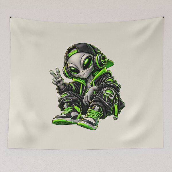 Item preview, Neon Alien Streetwear – Cosmic Urban Vibes designed and sold by DIB Designs – Express Your Style.