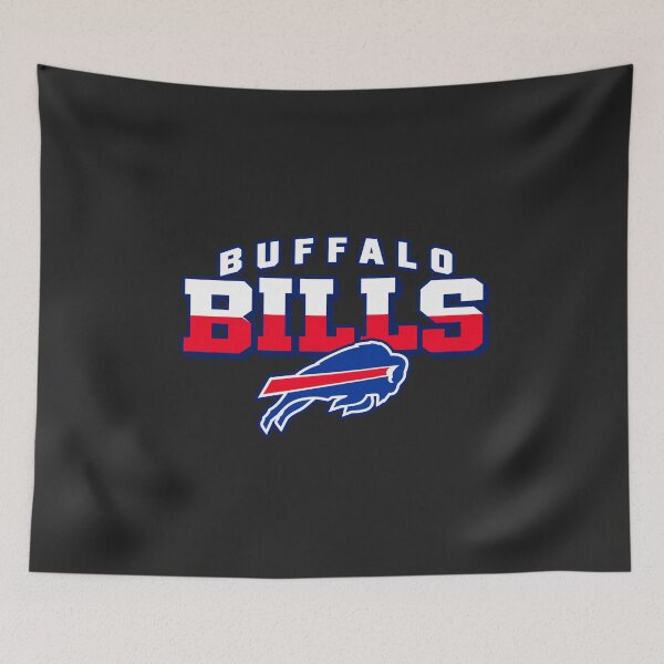 Item preview, Buffalo Bills Split Color White Red Blue Charging Buffalo Bold Lettering designed and sold by Pliable.