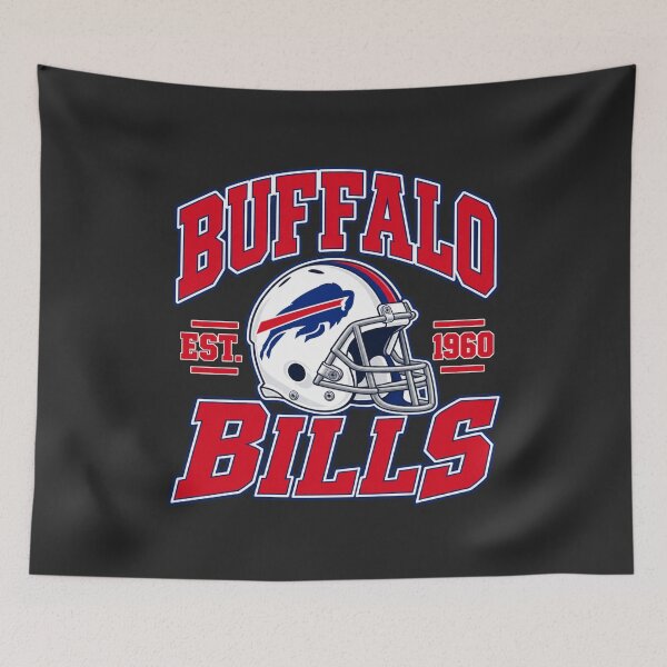 Item preview, Buffalo Bills Helmet Est 1960 White Helmet Red Blue Classic Team Logo designed and sold by Pliable.