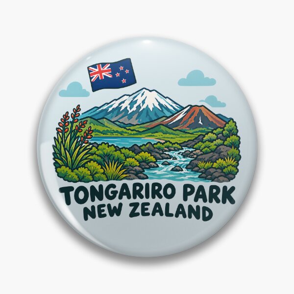 Item preview, Tongariro Park New Zealand Flag Cute City designed and sold by HowToCanadian.