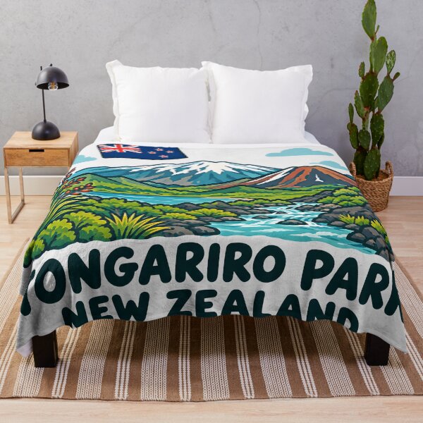 Item preview, Tongariro Park New Zealand Flag Cute City designed and sold by HowToCanadian.
