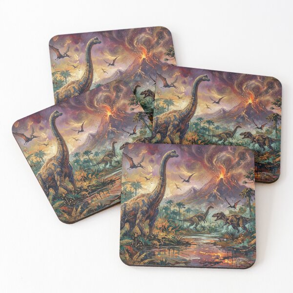 Item preview, Dinosaurs Jurassic Era Expressionist Volcano designed and sold by JonelleTshirts.
