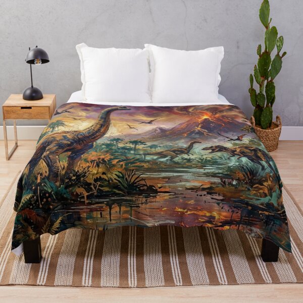 Item preview, Dinosaurs Jurassic Era Expressionist Volcano designed and sold by JonelleTshirts.
