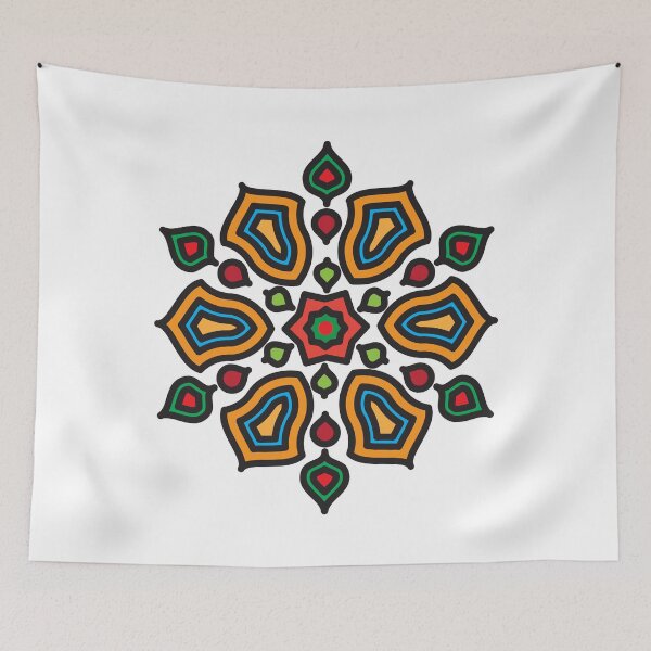 Item preview, Vibrant Islamic Geometric Floral Mandala Colourful Art-D1 designed and sold by GrafecShop.