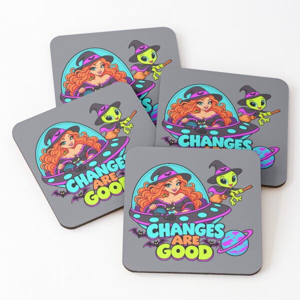 Item preview, Changes Are Good – Funny Witch Alien UFO Halloween designed and sold by Aimetoi.
