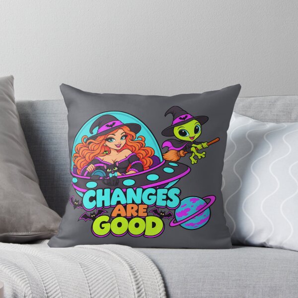 Item preview, Changes Are Good – Funny Witch Alien UFO Halloween designed and sold by Aimetoi.