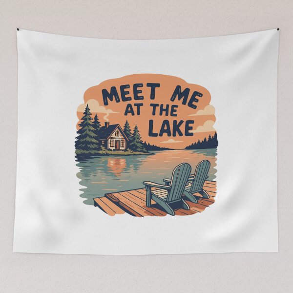 Item preview, Meet Me at the Lake – Romantic Sunset Cottage & Adirondack Chairs designed and sold by Roch-Roch.