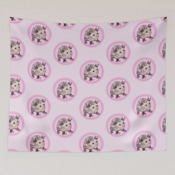 Item preview, Cute opossum pink circle | Fluffy Pastel Goth Opossum designed and sold by pinkybat.