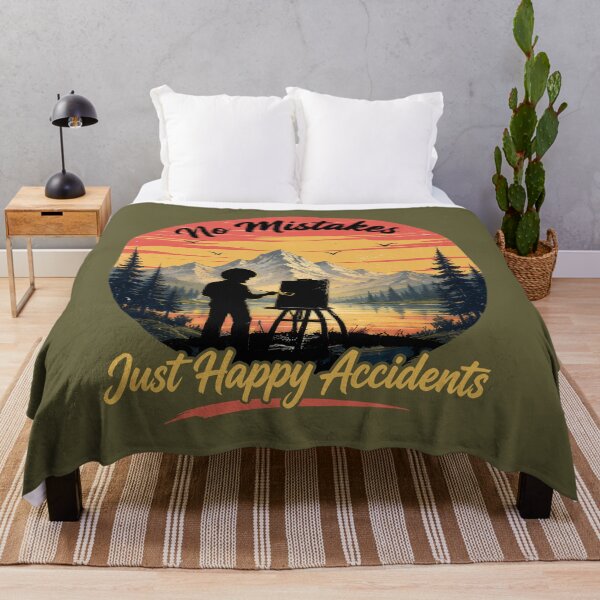 Item preview, Bob Ross "No Mistakes Just Happy Accidents" Vintage Sunset designed and sold by Karamram Studio.