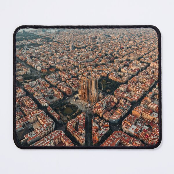 Item preview, Barcelona Aerial View, Sagrada Familia Sunrise designed and sold by PygmyTitan Photo.