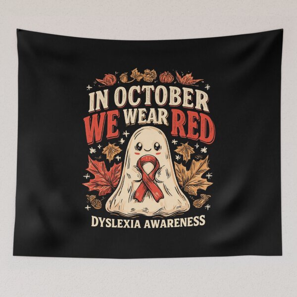 Item preview, In October We Wear Red - Dyslexia Awareness Halloween Design designed and sold by DyzioSupply.