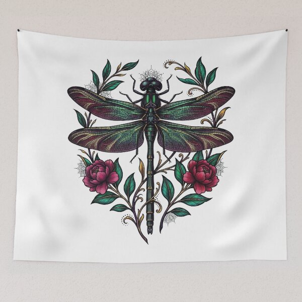 Item preview, Sacred Garden Dragonfly Tattoo designed and sold by Etch-art.