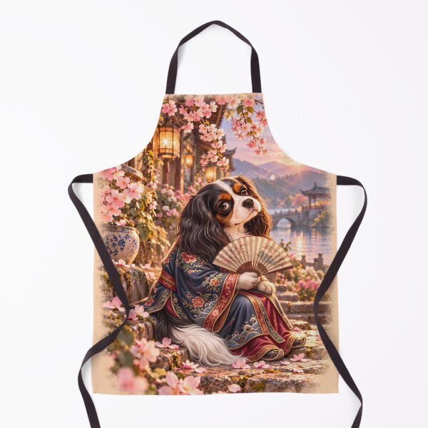 Item preview, Cavalier King Charles Spaniel in Hanfu – Cherry Blossom Dog Art designed and sold by ManJiangHong.