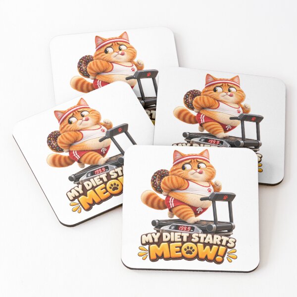 Item preview, My Diet Starts Meow Funny Chubby Cat designed and sold by cats-dogs1.