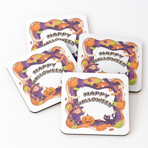 Item preview,  Spooky Cute Halloween Border Little Witch Black Cat designed and sold by hepopatterns.