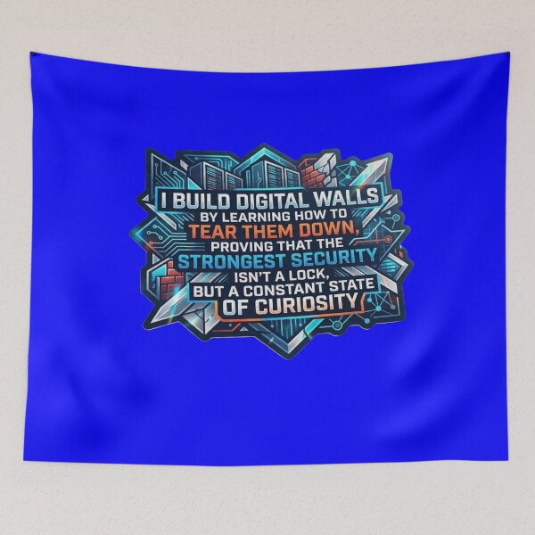 Item preview, I Build Digital Walls - Cybersecurity & Ethical Hacker Quote Sticker designed and sold by Nicolae-SCROCIOB-Shop.