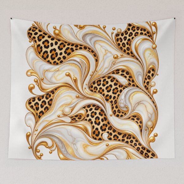 Item preview, Leopard Chic – Cream Marble and Gold designed and sold by annenambiro.