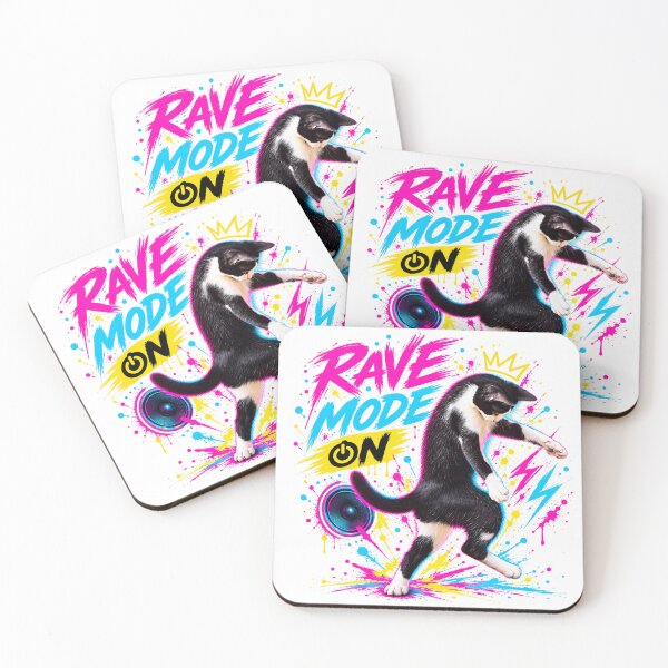 Item preview, Rave Mode ON – Neon Dancing Cat designed and sold by DansCreations42.
