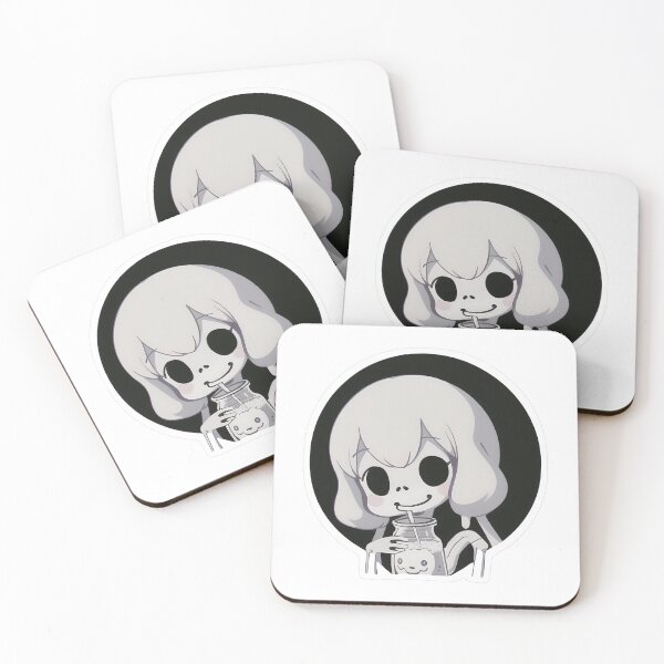 Item preview, White-haired girl sipping from face bottle designed and sold by For-Cat Studio.