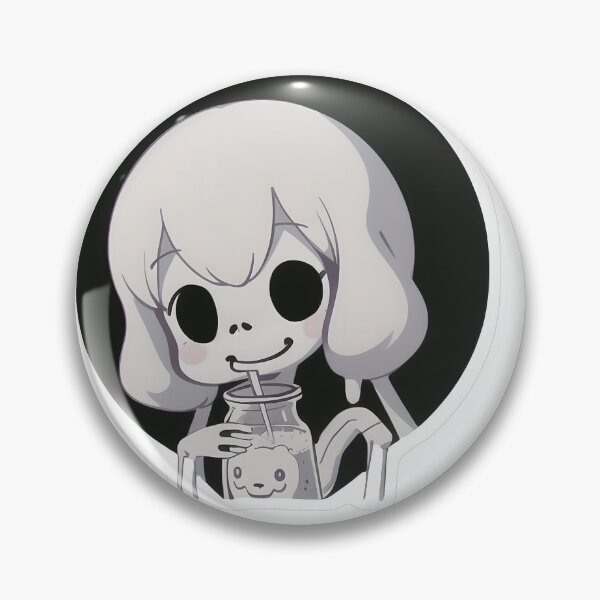 Item preview, White-haired girl sipping from face bottle designed and sold by For-Cat Studio.