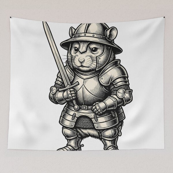Item preview, The Horrors Persist But So Do I Medieval Hamster Knight designed and sold by Thuzito.