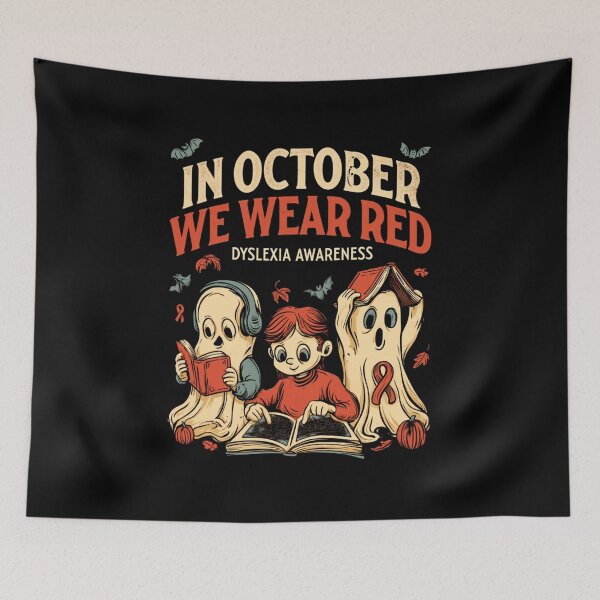 Item preview, In October We Wear Red - Dyslexia Awareness Halloween Design designed and sold by DyzioSupply.