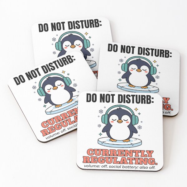 Item preview, Penguin With Headphones Autism Humor: Do Not Disturb Regulating Now designed and sold by Osmose-Studio.