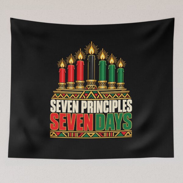 Item preview, Kwanzaa Seven Principles Seven Days Kinara Candles Performance T-Shirt designed and sold by Trendably.