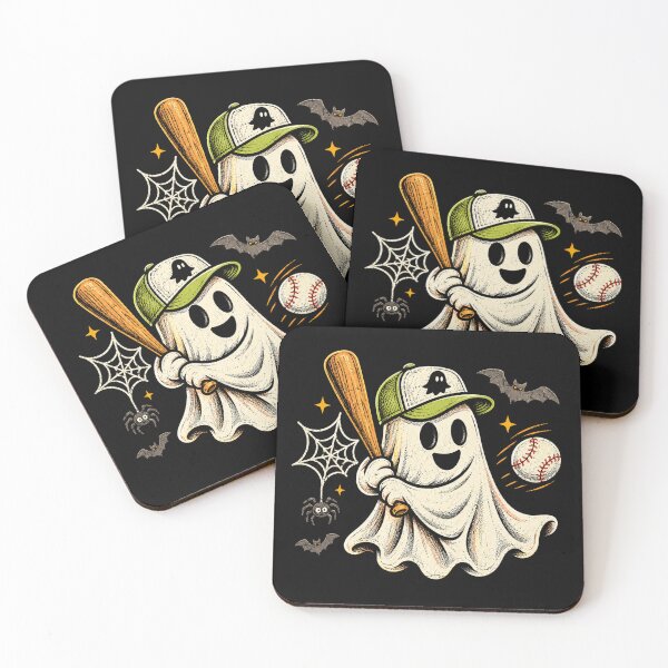 Item preview, Funny Halloween Ghost Playing Baseball With Spooky Friends designed and sold by Moizento.