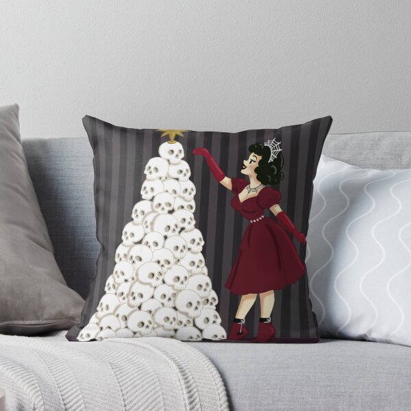 Item preview, Gothmas Skull Christmas Tree Pin Up Girl designed and sold by LaPolilladPapel.
