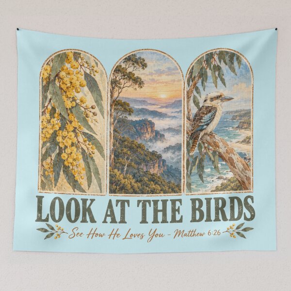 Item preview, Australian Kookaburra Look At The Birds Wattle Tee designed and sold by Yellowriversss.