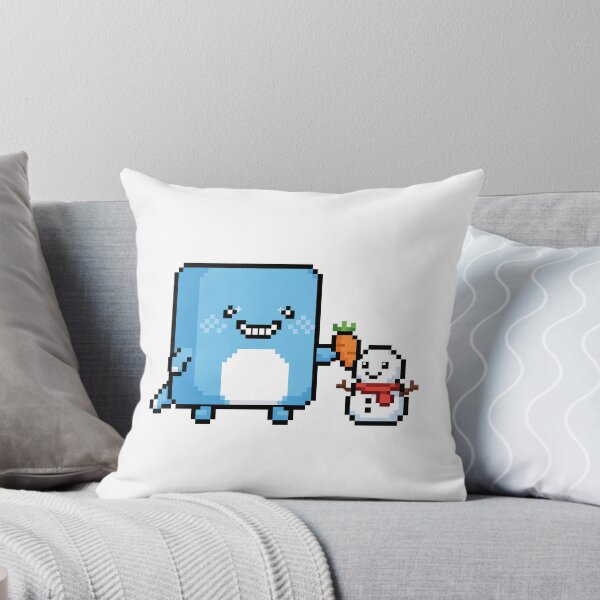 Item preview, Blubo Building a Snowman - Cute Pixel Art Winter Monster with Carrot Nose designed and sold by BLUBO~.
