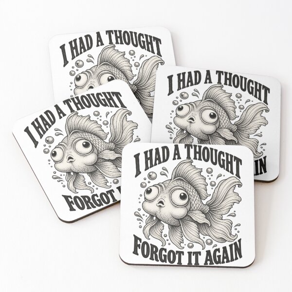 Item preview, I Had A Thought Goldfish Retro Funny Shocked Fish Graphic T-Shirt designed and sold by Trendably.