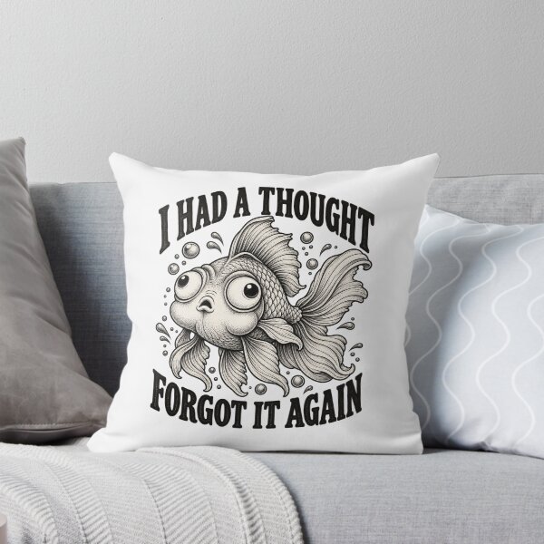 Item preview, I Had A Thought Goldfish Retro Funny Shocked Fish Graphic T-Shirt designed and sold by Trendably.