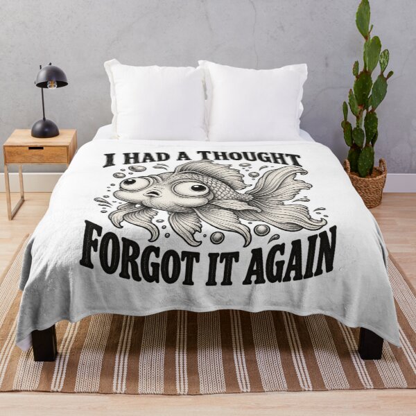 Item preview, I Had A Thought Goldfish Retro Funny Shocked Fish Graphic T-Shirt designed and sold by Trendably.