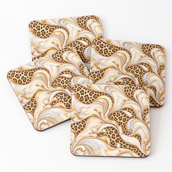 Item preview, Leopard Chic – Cream Marble and Gold designed and sold by annenambiro.