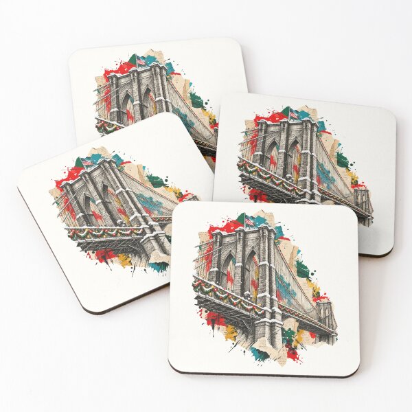 Item preview, Brooklyn Bridge celebrates Christmas amid vibrant strokes designed and sold by Honu2025.