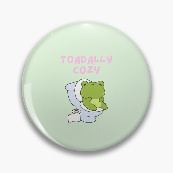 Item preview, Toad-ally Cozy - Cute Frog Sitting on a Toilet Bowl designed and sold by ZenReiArt.