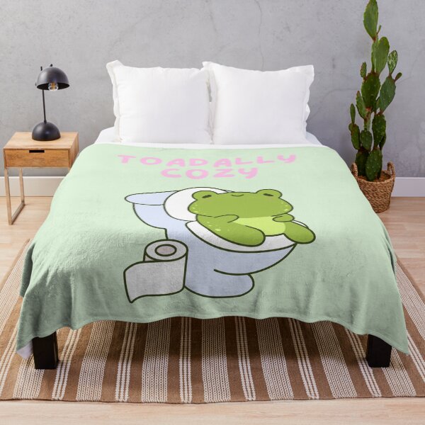 Item preview, Toad-ally Cozy - Cute Frog Sitting on a Toilet Bowl designed and sold by ZenReiArt.