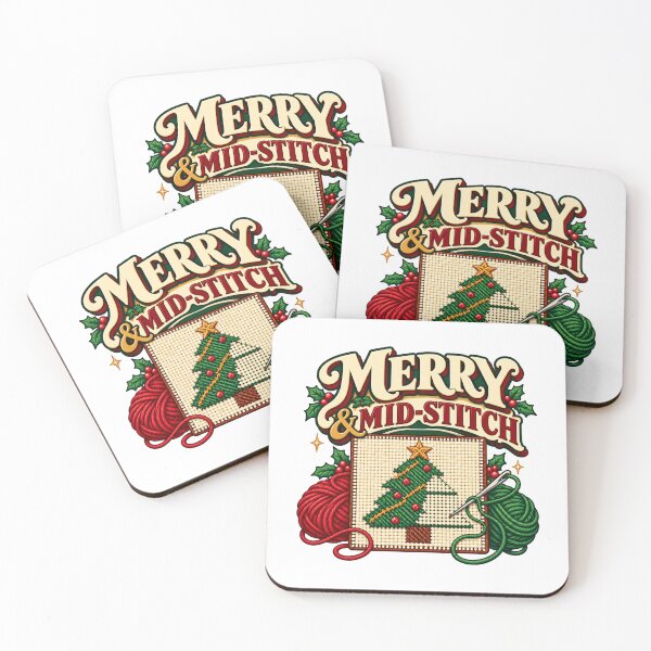 Item preview, Merry & Mid-Stitch - Funny Needlepoint Christmas designed and sold by WeirdlyMild.
