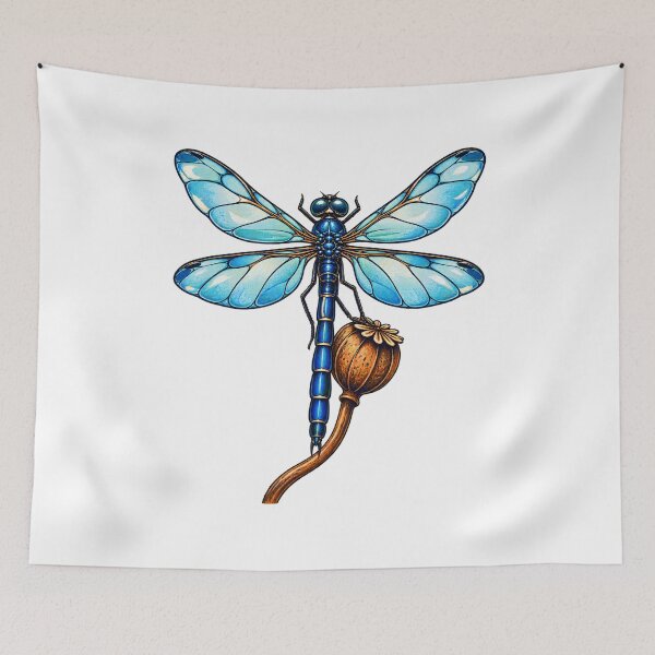 Item preview, Blue Dragonfly on Seed Pod designed and sold by Philippa Shop.