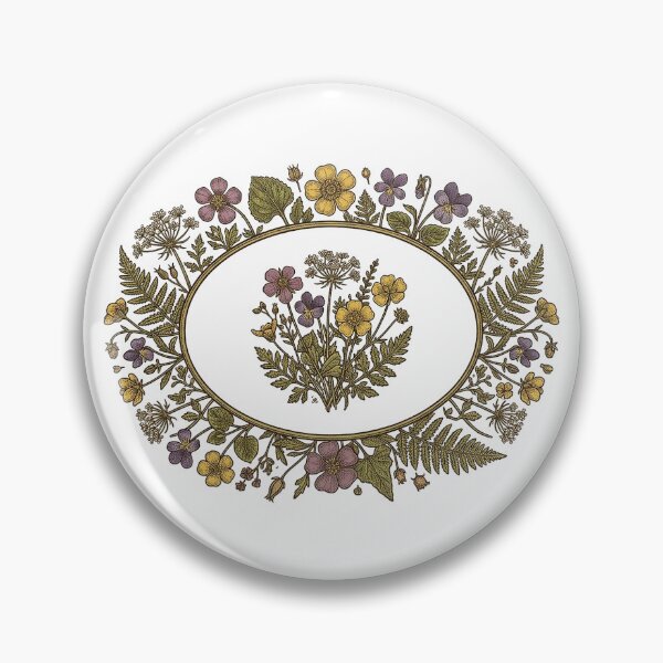 Item preview, Vintage Floral Oval Frame - Botanical Wildflower Wreath designed and sold by The Red Lime.