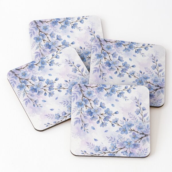 Item preview, Blue Cherry Blossom Watercolor – Dreamy Floral Botanical Art designed and sold by GemniShop.